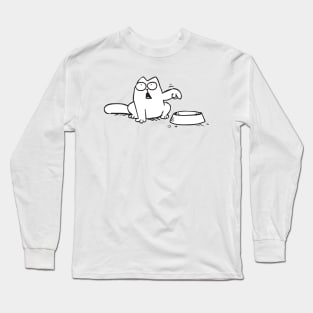 Simons Cat Feed Me Food Now Funny Long Sleeve T-Shirt